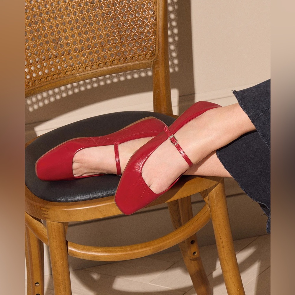 Dolce Vita Reyes Ballet Flats Red Leather